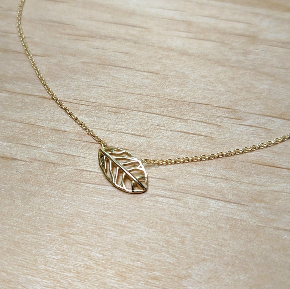 Lovoda Jewelry - NWT Lovoda Dainty Elm Leaf Necklace